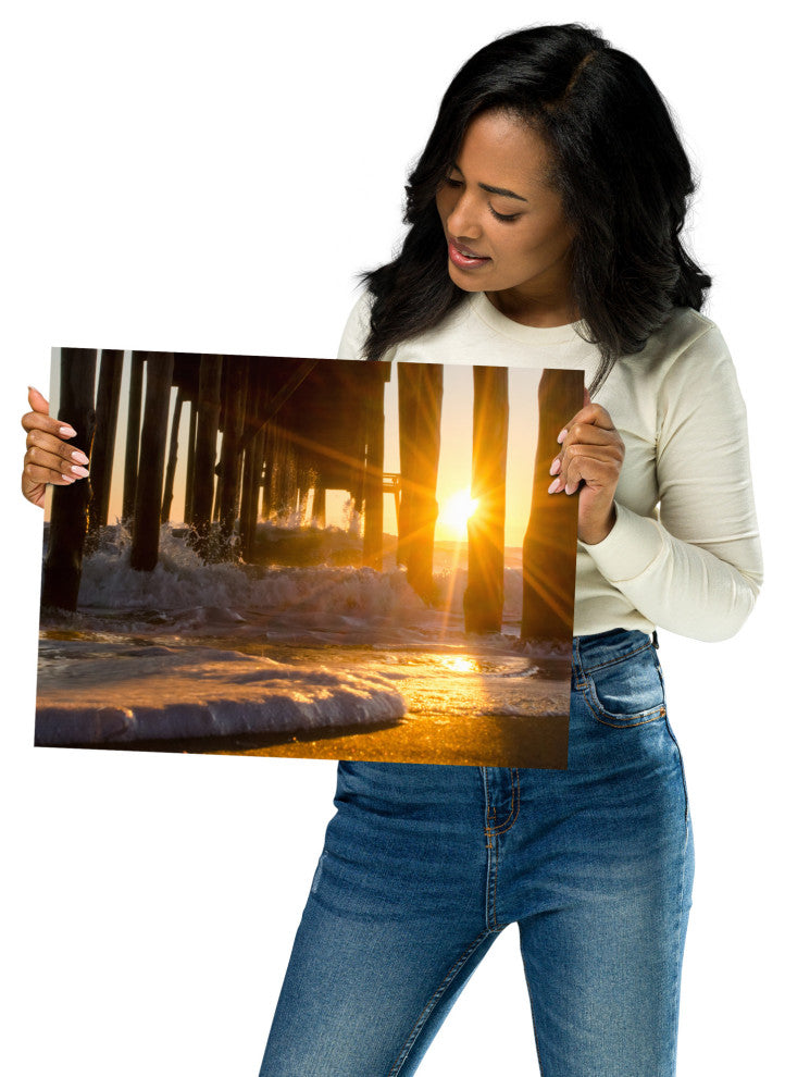 Sea Foam In The Sunlight Landscape Photo Unframed Wall Art Print, 12" X 16"