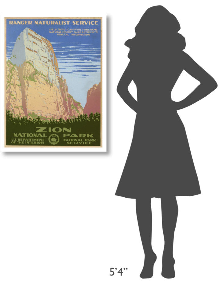 "Zion National Park, ca. 1938" Paper Print by Ranger Naturalist Service, 26"x34"