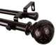 Plaid 1" Double Curtain Rod, Black, Bronze, 48"-84"