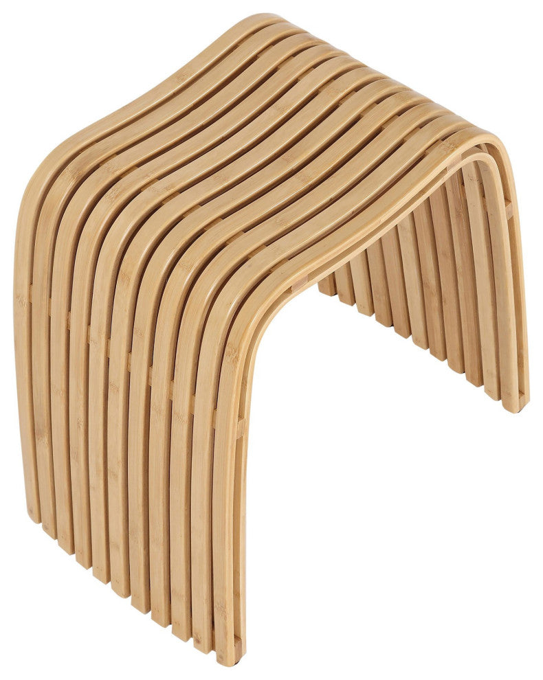 U-Bamboo Contemporary Side Table, Natural Bamboo