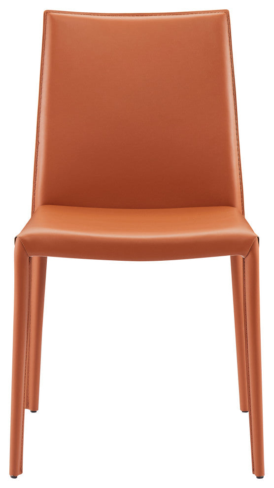 Elite Living Prima, Set of 2, Mid-Century Modern Dining Chair, Orange