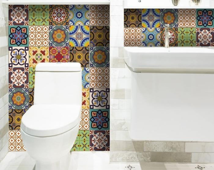 8"x8" Auguri Geo Peel and Stick Removable Tiles