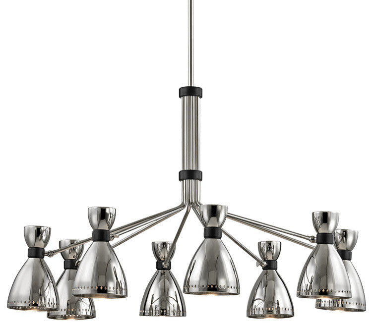 Solaris 8-Light Chandelier, Finish: Polished Nickel, Shade: Polished Nickel