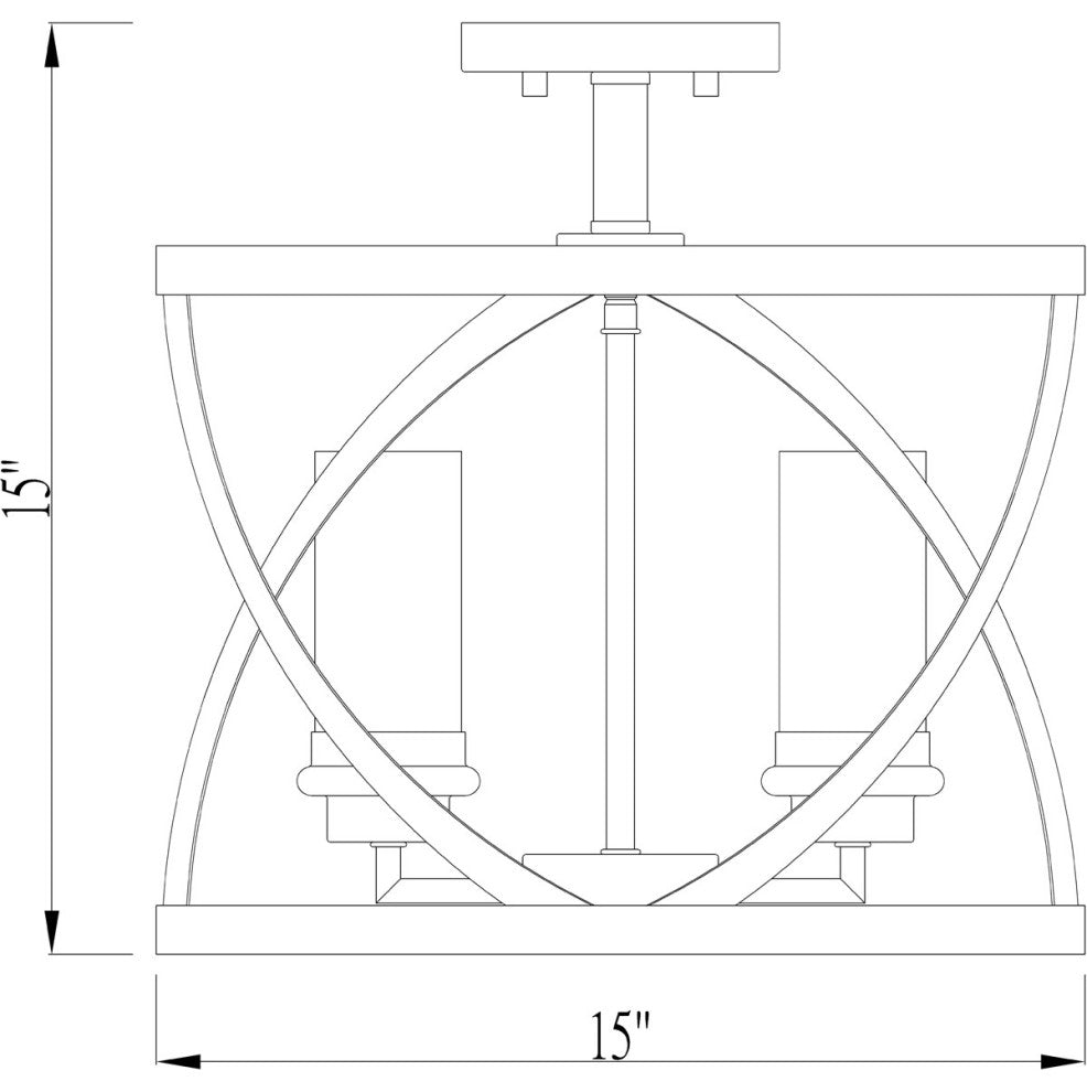 Zlite 481SF15-MB-BN 4-Light Semi Flush Mount, White
