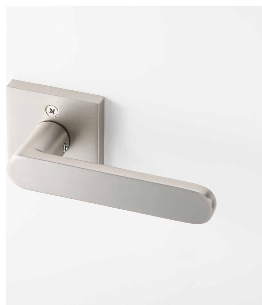 Modern Heavy Duty Designer Door Handle - Chrystie Collection, Satin Nickel, Double Dummy
