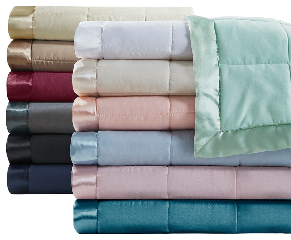 Madison Park Windom Lightweight Down Alternative Blanket With Satin Trim
