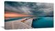 "Pier in Ocean in Cloudy Day" Seashore Canvas Photo Print, 32"x16"
