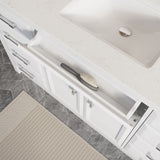 Art Bathe Calais 60'' Vanity Set, White and Solid Surface Marble