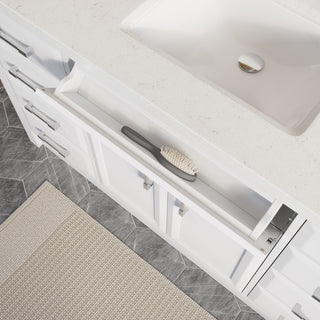 Art Bathe Calais 60'' Vanity Set, White and Solid Surface Marble