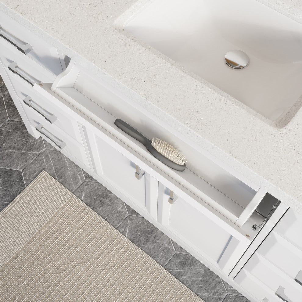 Art Bathe Calais 60'' Vanity Set, White and Solid Surface Marble