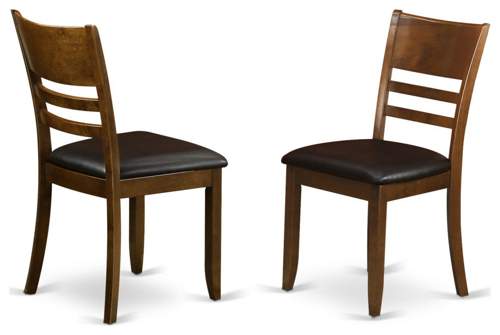 5 Pc Dinette Table With 2Drop-Leaf And 4 Leather Kitchen Chairs