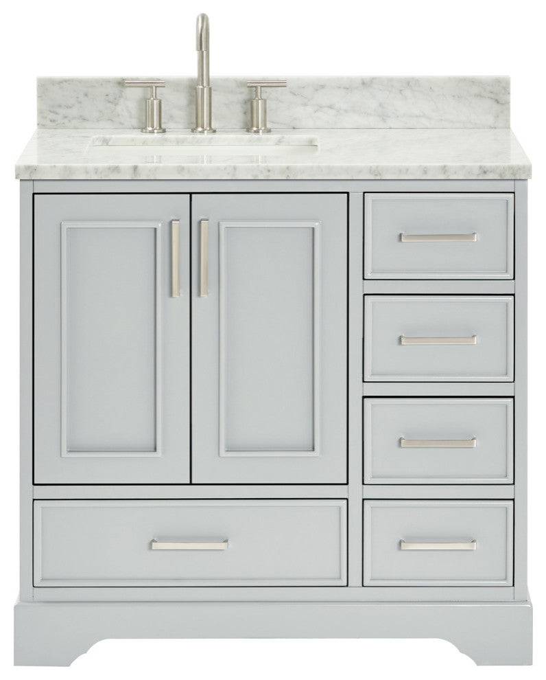 Ariel Stafford 37" Single Left Offset Rectangle Sink Bathroom Vanity