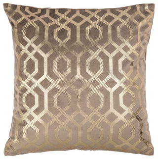 Safavieh Krema Pillow Taupe/Gold 18" X 18"