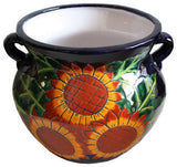 Small Sunflower Talavera Ceramic Pot
