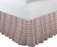 Red Lines and Off White Plaid Fabric Dust Rfl King 78"X 80"