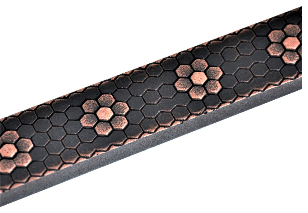 Floral Hex Metal  Tile Trim 1"x6", Set of 5, Oil Rubbed Bronze