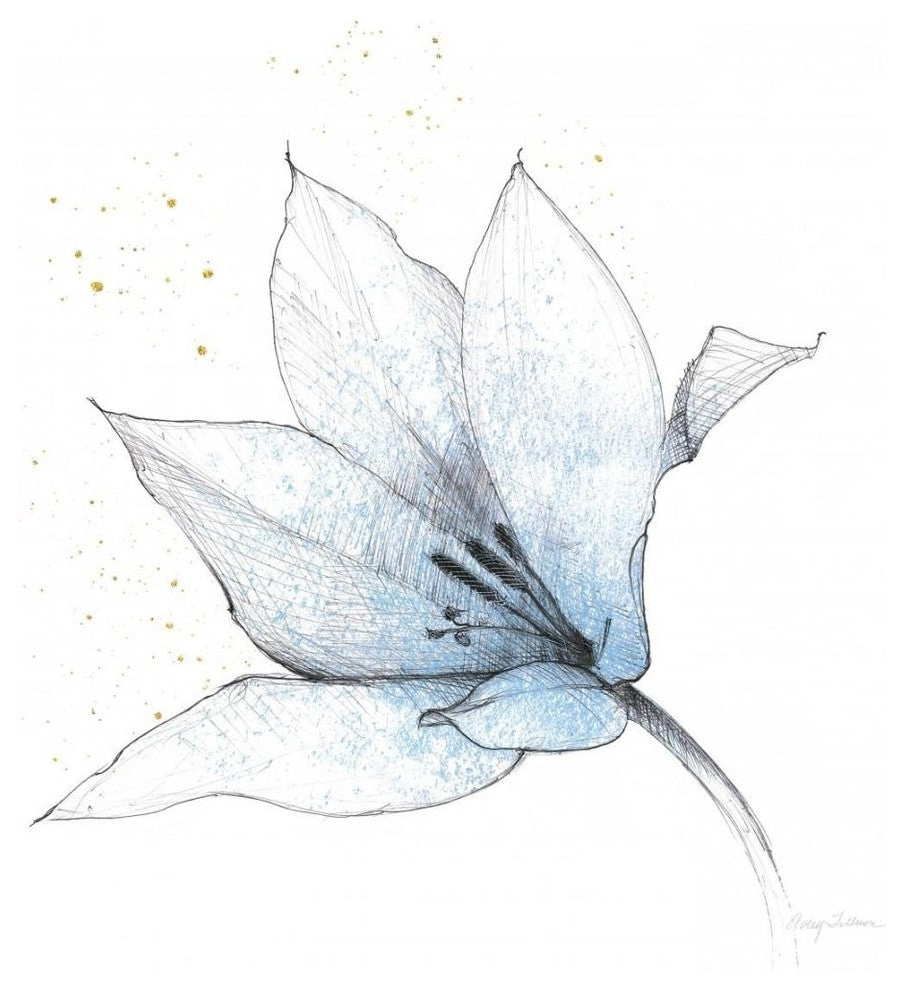 "Blue Graphite Flower IX" Digital Paper Print by Avery Tillmon, 20"x20"