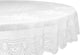 DII White Floral Polyester Lace Tablecloth 63 Round