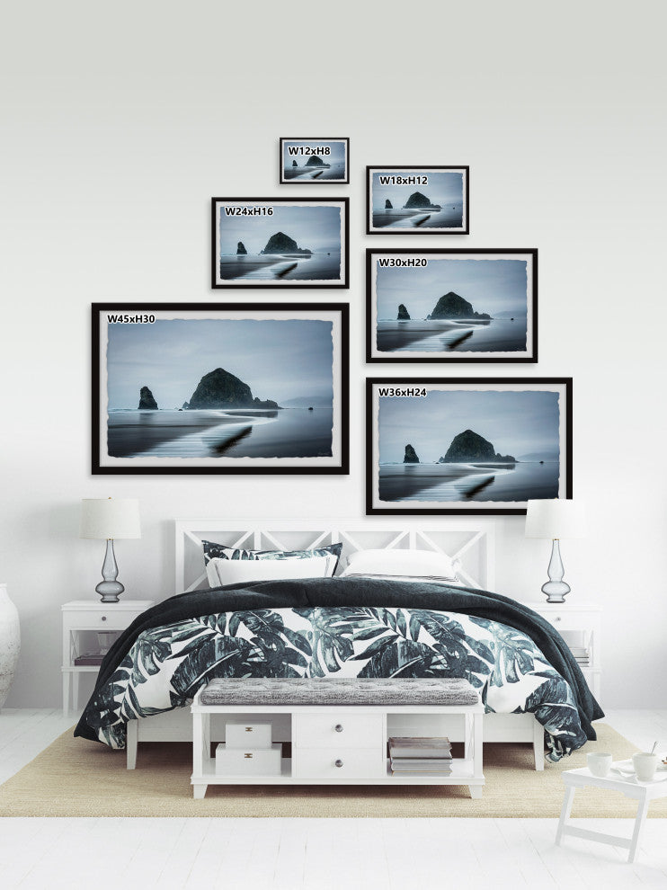 "Reflective Beach" Framed Painting Print, 12x8