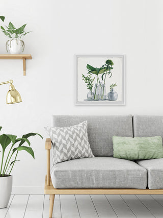 "Clear Greens" Framed Painting Print, 18"x18"