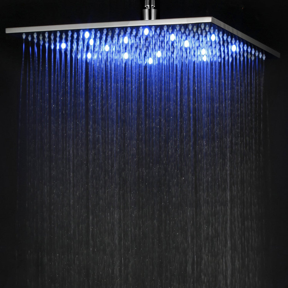 ALFI Brand LED16S-PC Polished Chrome 16" Square Multi Color LED Rain Shower Head