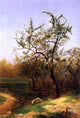 David Johnson Pear Blossoms Premium Canvas Print