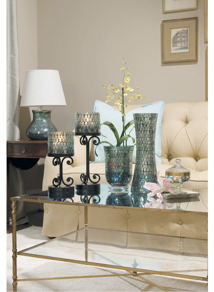 Pomeroy Ambia Vase, Aqua Shimmer Mosaic