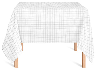 Penciled Grid Gray 58x58 Tablecloth