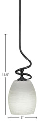 Capri 1-Light Mini Pendant with Hang Straight Swivel, Matte Black/White Linen