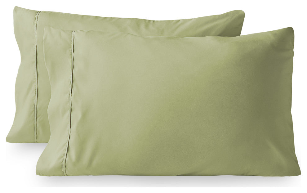Bare Home Microfiber Pillowcases - Set of 2, Sage, Standard