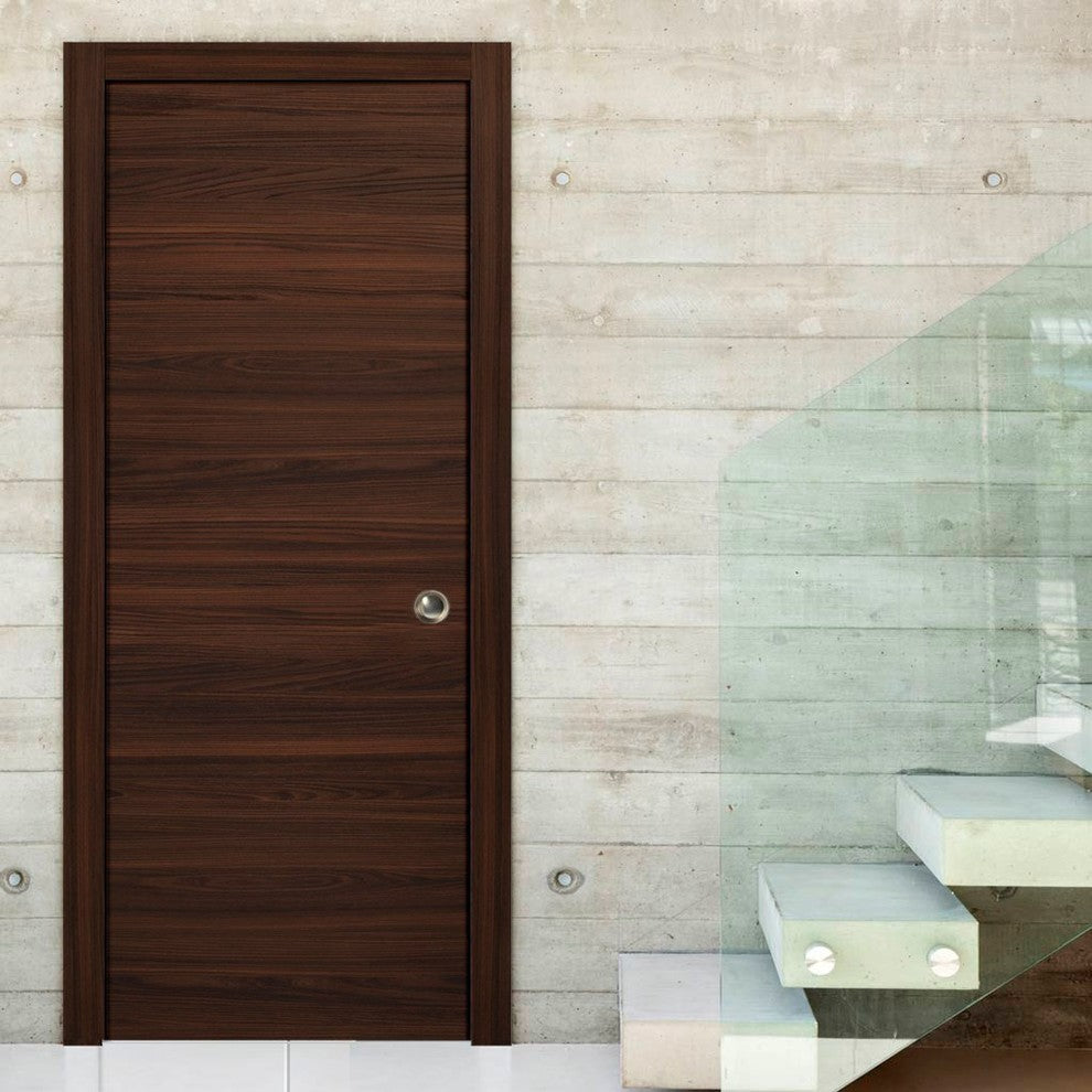 Sliding Pocket Door 32 x 80 & Hardware Frames | Planum 0010 Chocolate Ash