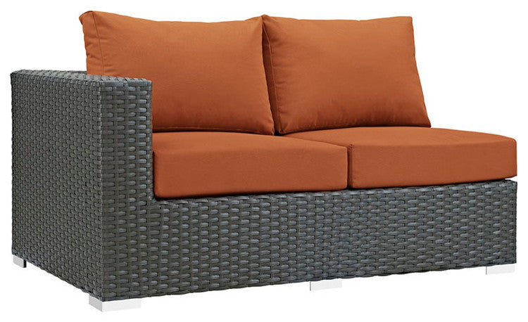 Sojourn Outdoor Patio Sunbrella, Left Arm Loveseat, Canvas Tuscan