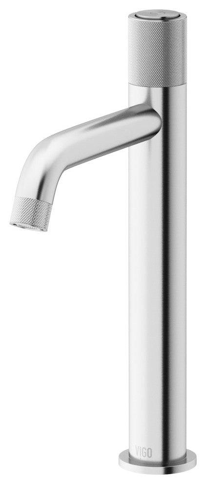 VIGO Apollo 12" H Single Handle Single Hole Bathroom Vessel Faucet, Brushed Nickel