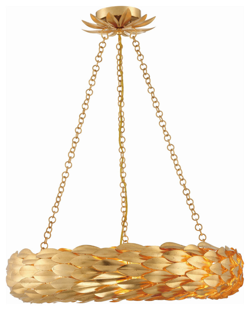 Broche 6-Light Ceiling Light, Antique Gold