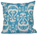 Ikat , Geometric Print Pillow, Turquoise, 16"x16"