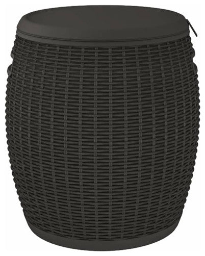 vidaXL Outdoor Storage Box Patio Furniture Beverage Cooler Black Polypropylene