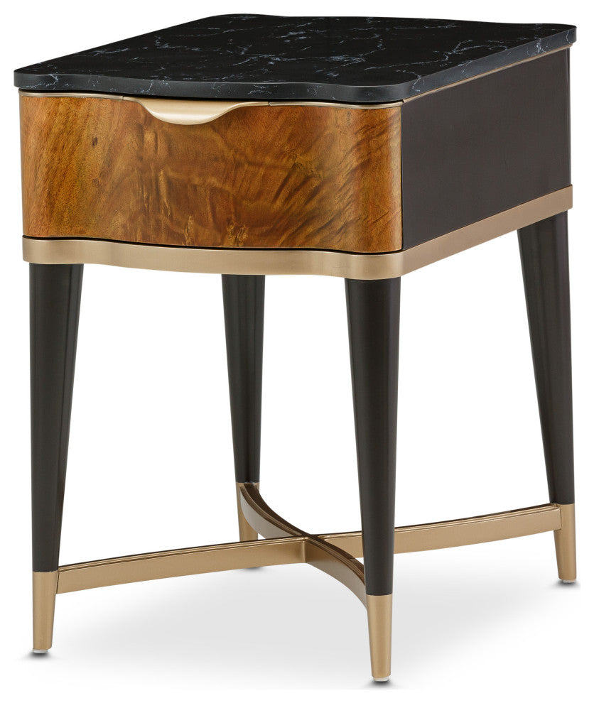Malibu Crest End Table - Crotch Mahogany