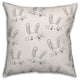 Sketch Bunny Pattern 16x16 Throw Pillow