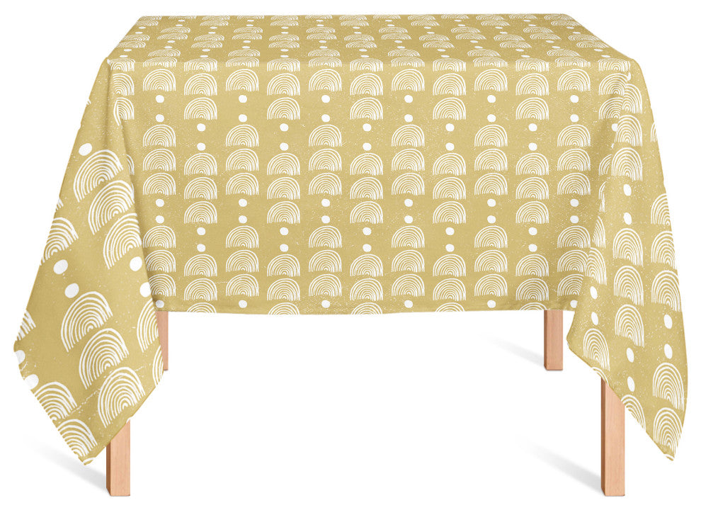 Rainbow Pattern Yellow 4 58x58 Tablecloth