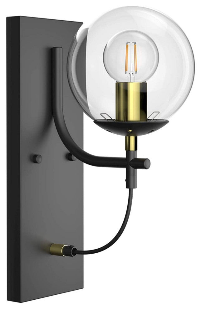 Mid Century black wall sconces modern globe glass vanity wall light fixture