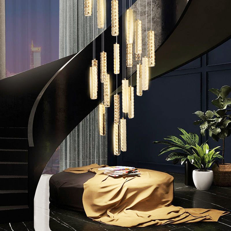 Santa Margherita Ligure | Creative Gold LED Crystal Chandelier, 21 Lights, Warm Light