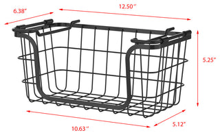 Oceanstar Stackable Metal Wire Storage Basket Set