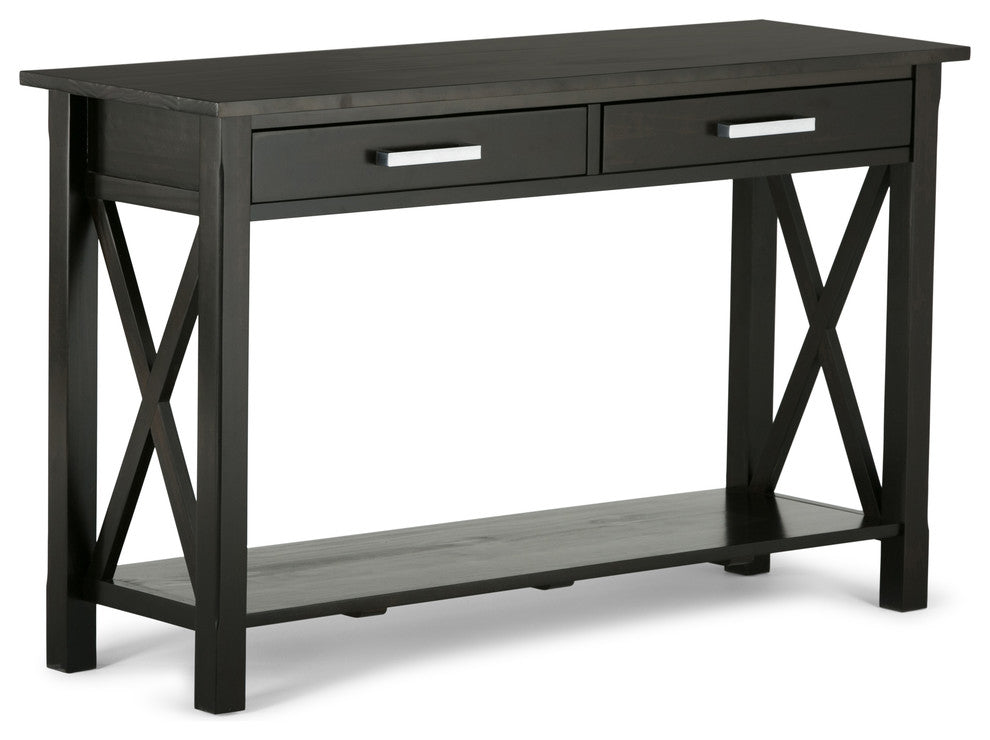 Kitchener Solid Wood 47 Inch Wide Console Sofa Table In Hickory Brown