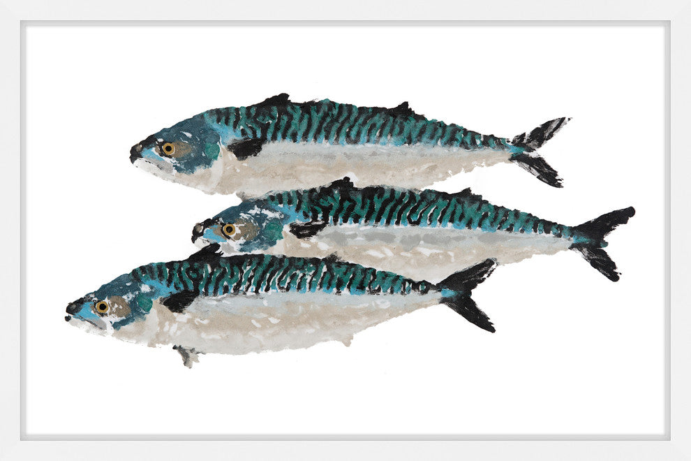 "Atlantic Mackerel" Framed Painting Print, 18"x12"