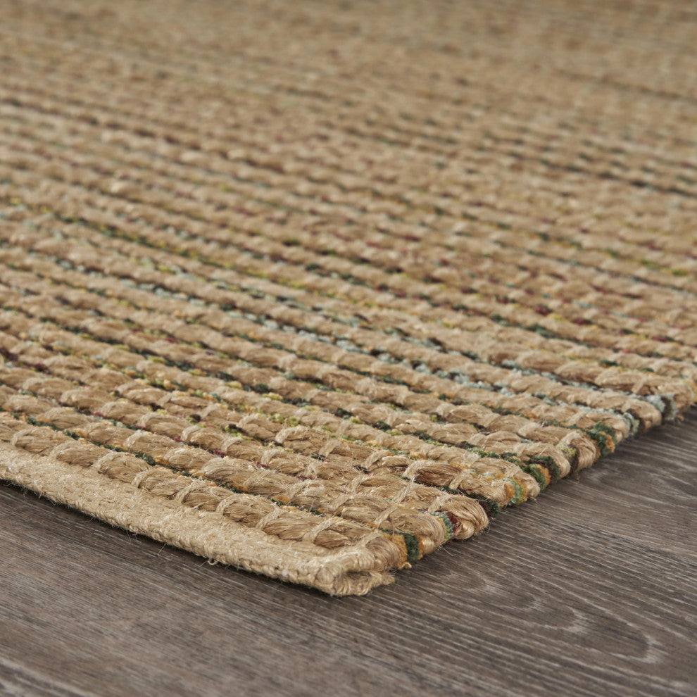 9" x 12" Natural Undertone Striated Area Rug