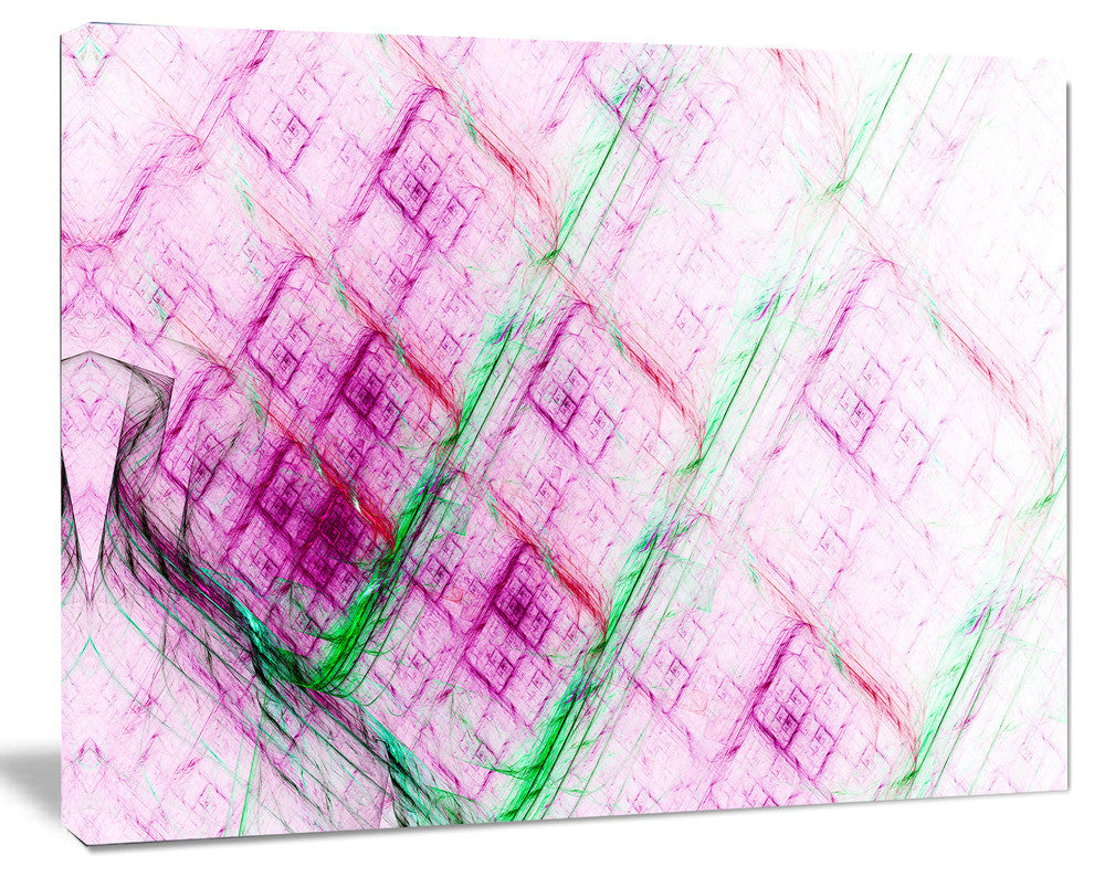 Purple Fractal Grill Pattern, Abstract Art on Canvas, 40x30