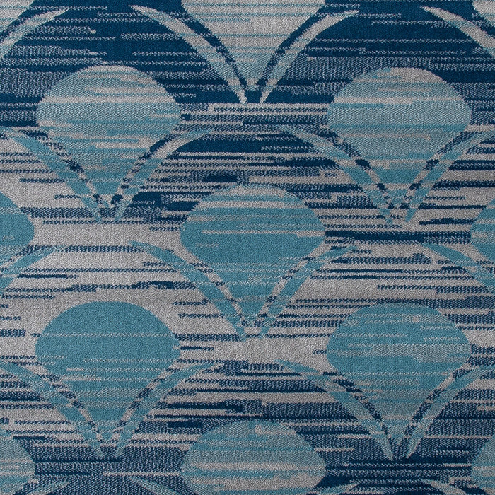Seaport Waves Area Rug, Blue, 2'2"x8'1" Runner