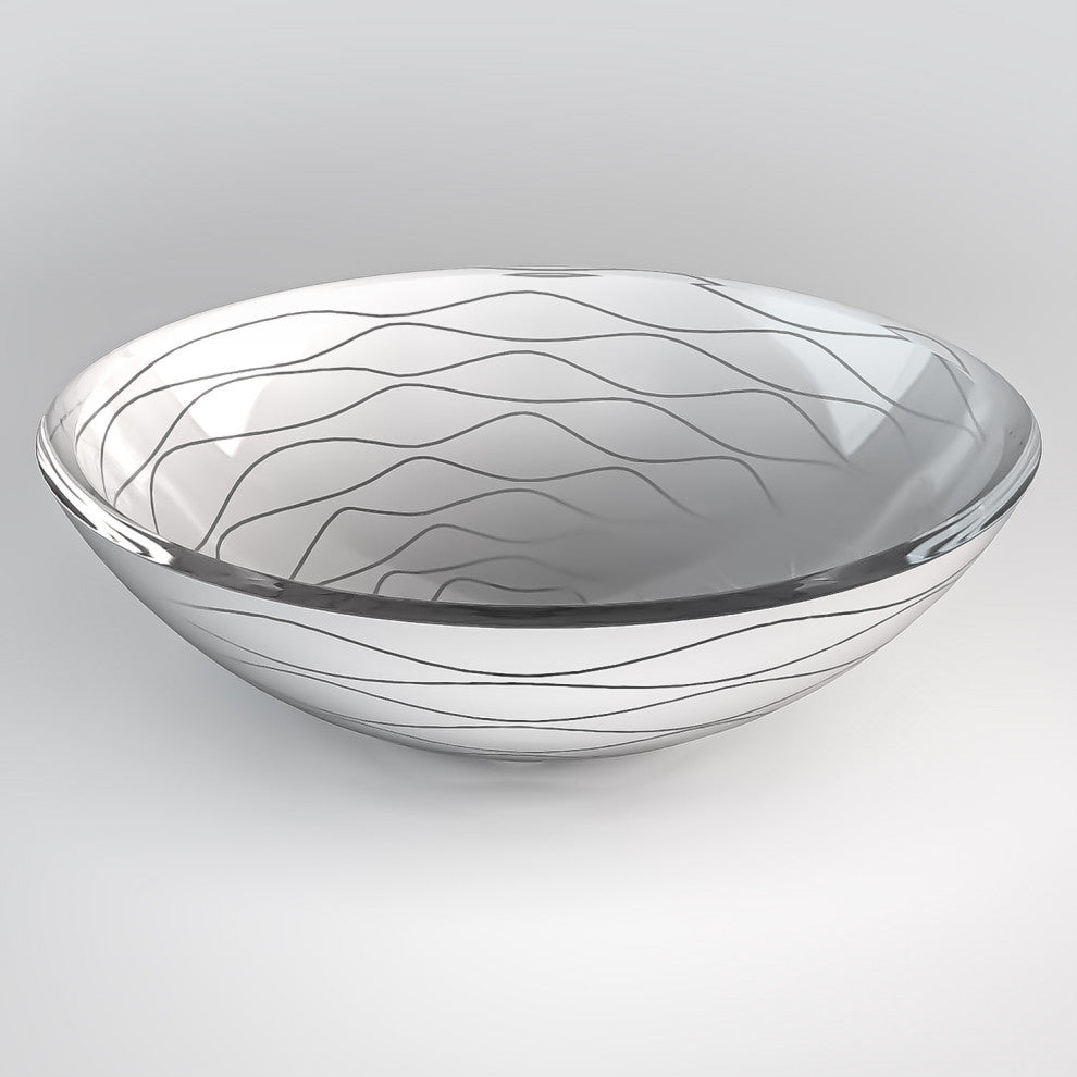 Luxury Wave Contemporary Vessel Sink, White