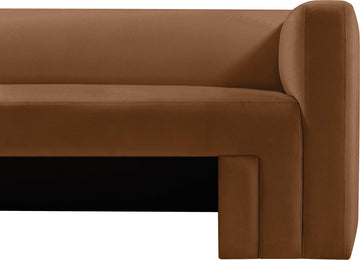 Henson Velvet Upholstered Sofa, Saddle