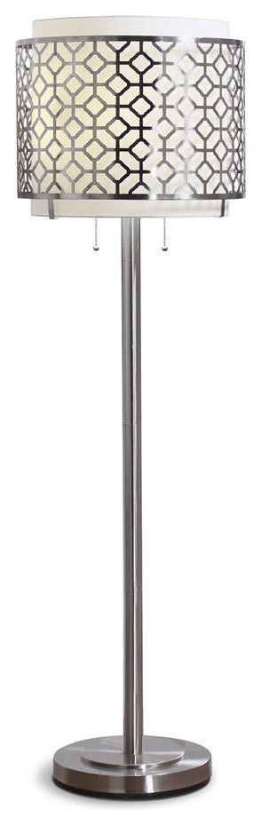 MELROSE Metal Lamp, Brushed Nickel, 61"